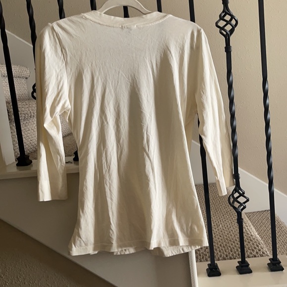 Lilla P long-sleeve (3/4 sleeve) faux wrap top. - Picture 5 of 7